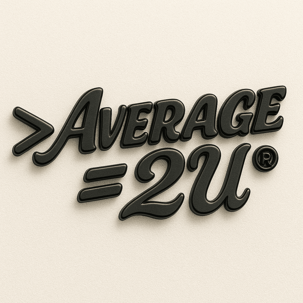 Glossy black Average = 2U logo