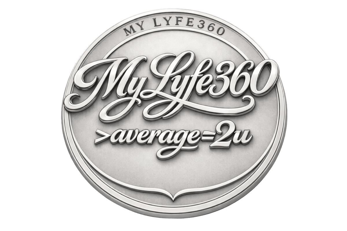 Silver MyLyfe360 emblem reading ">average=2u